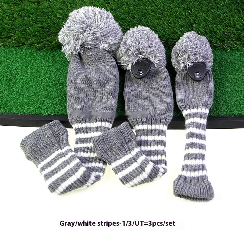 3pc Striped Wool Head Covers