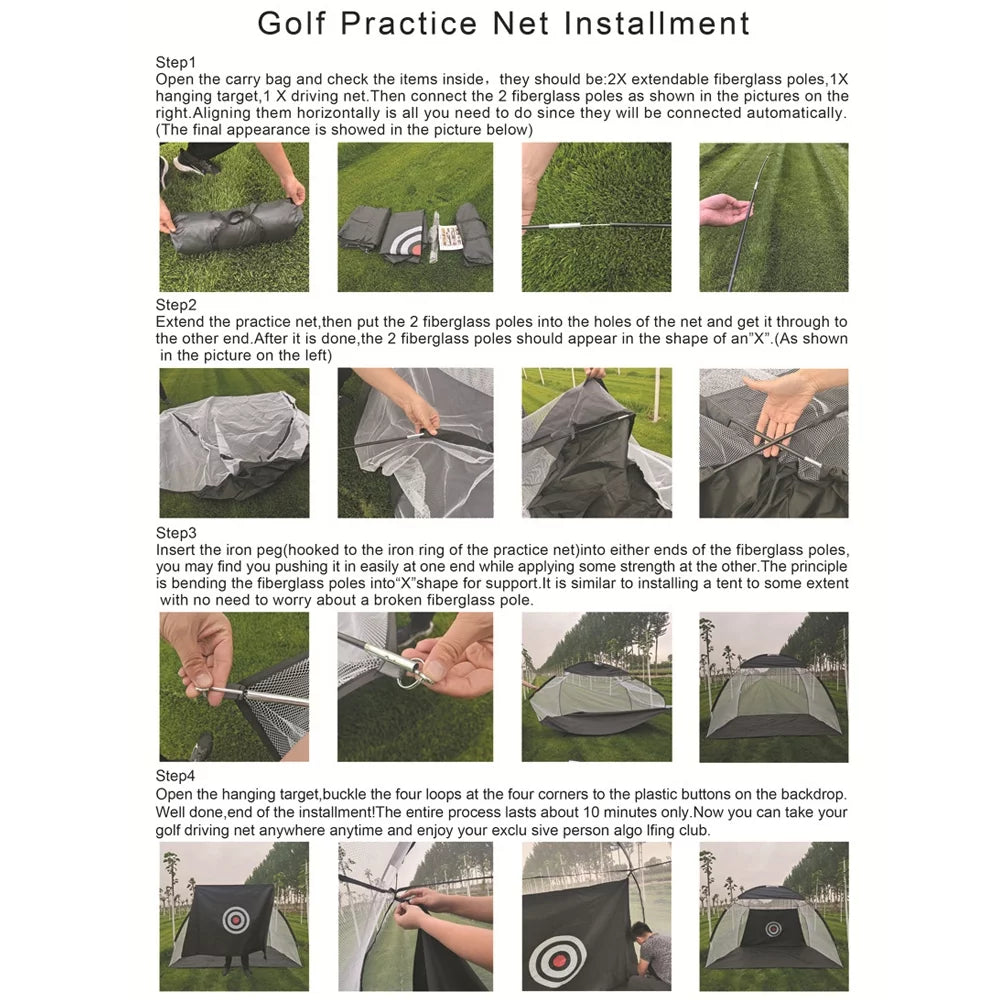 Indoor Outdoor Golf Chipping Net Collapsible Golf Pitching Cages Foldable Golf Practice Net Golf Training Equipment