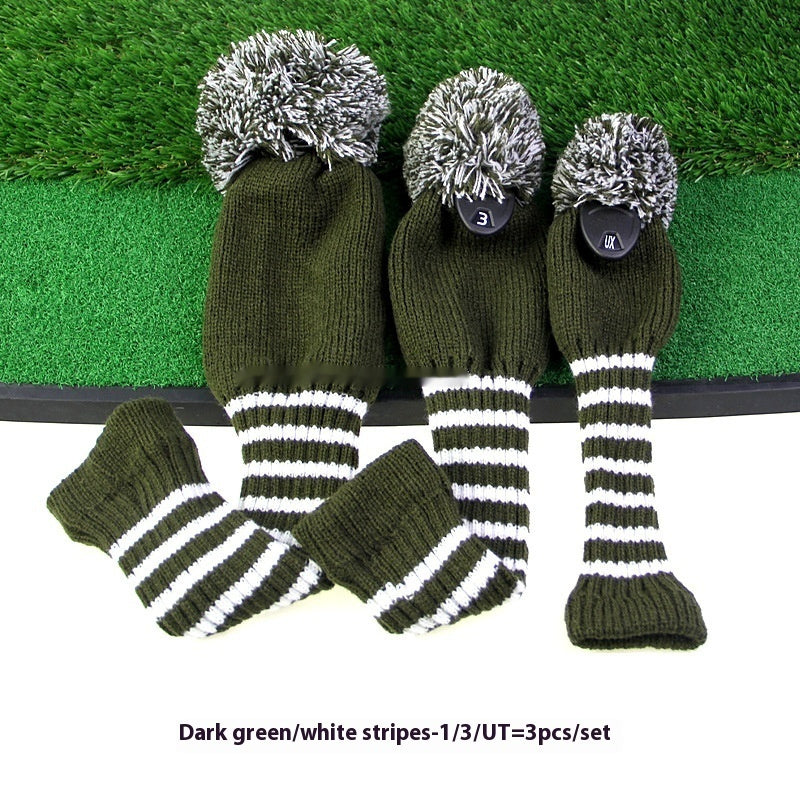 3pc Striped Wool Head Covers